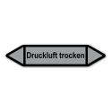 Rohrleitungskennzeichnung „Druckluft trocken“, Etikett zum Aufkleben