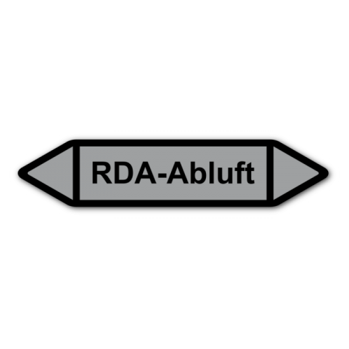 Rohrleitungskennzeichnung „RDA-Abluft“, Etikett zum Aufkleben
