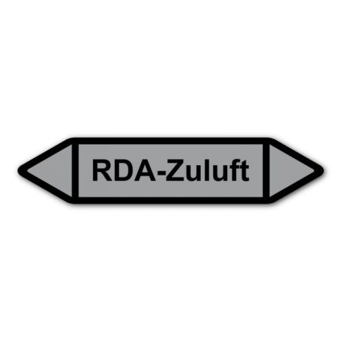 Rohrleitungskennzeichnung „RDA-Zuluft“, Etikett zum Aufkleben