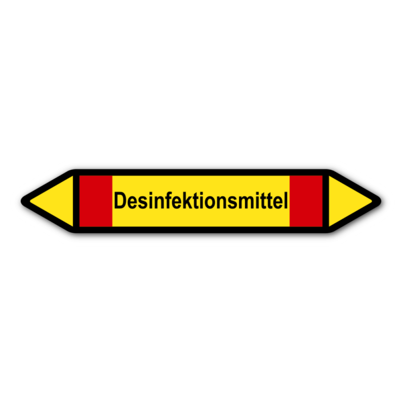 Rohrleitungskennzeichnung „Desinfektionsmittel“, Etikett zum Aufkleben
