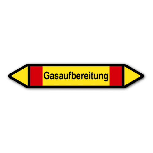 Rohrleitungskennzeichnung „Gasaufbereitung“, Etikett zum Aufkleben