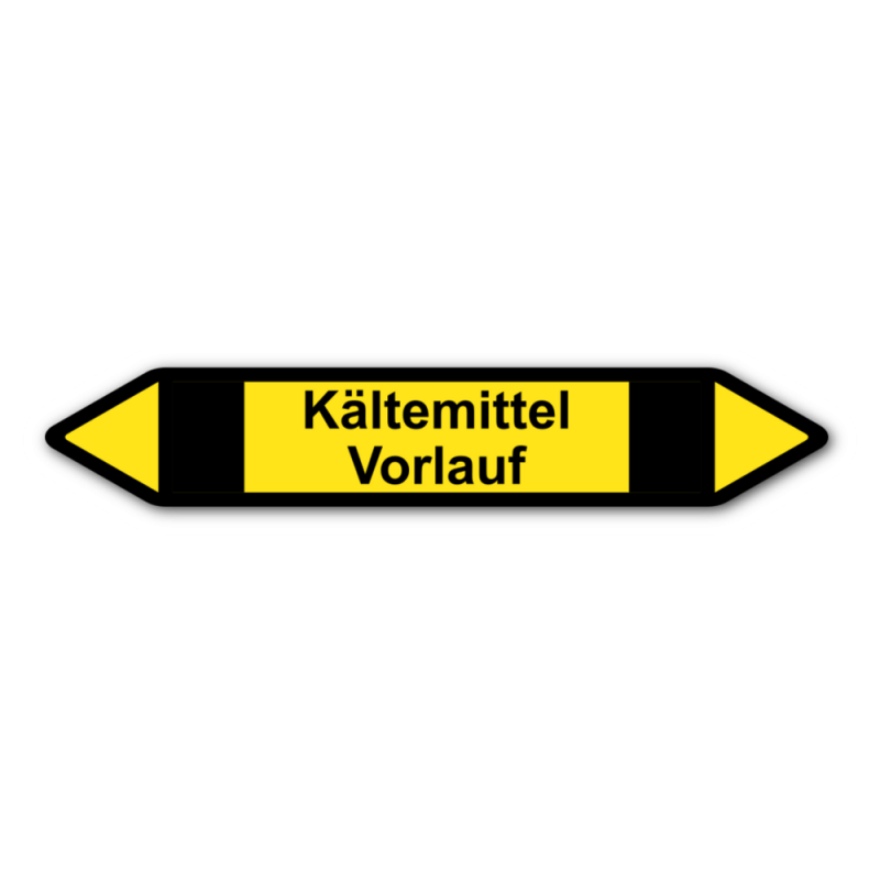 Rohrleitungskennzeichnung „Kältemittel Vorlauf“, Etikett zum Aufkleben