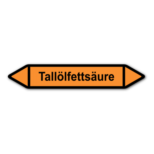 Rohrleitungskennzeichnung „Tallölfettsäure“, Etikett zum Aufkleben