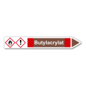 Rohrleitungskennzeichnung „Butylacrylat“, Etikett zum Aufkleben