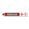 Rohrleitungskennzeichnung „Butylacrylat“, Etikett zum Aufkleben