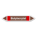 Rohrleitungskennzeichnung „Butylacrylat“, ohne Piktogramme, Etikett zum Aufkleben