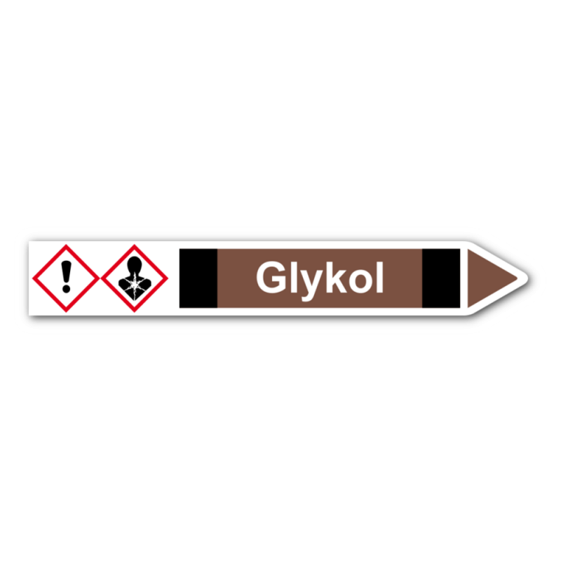 Rohrleitungskennzeichnung „Glykol“, Etikett zum Aufkleben