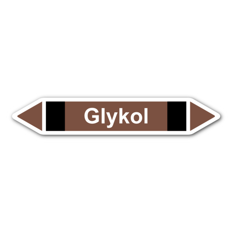 Rohrleitungskennzeichnung „Glykol“, ohne Piktogramme, Etikett zum Aufkleben