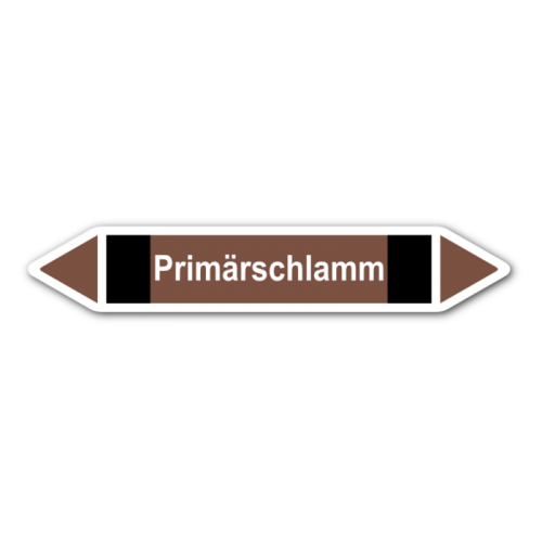 Rohrleitungskennzeichnung „Primärschlamm“, Etikett zum Aufkleben