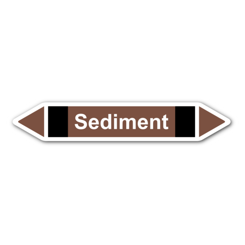 Rohrleitungskennzeichnung „Sediment“, Etikett zum Aufkleben