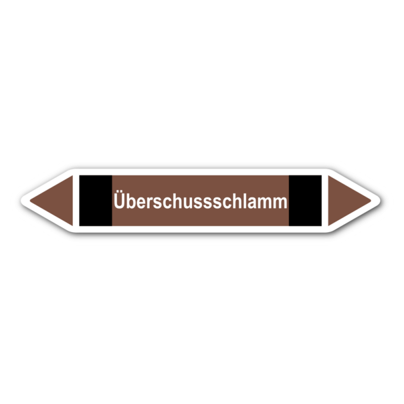 Rohrleitungskennzeichnung „Überschussschlamm“, Etikett zum Aufkleben