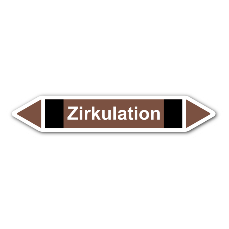 Rohrleitungskennzeichnung „Zirkulation“, Etikett zum Aufkleben
