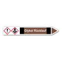 Rohrleitungskennzeichnung „Glykol Rücklauf“, Etikett zum Aufkleben