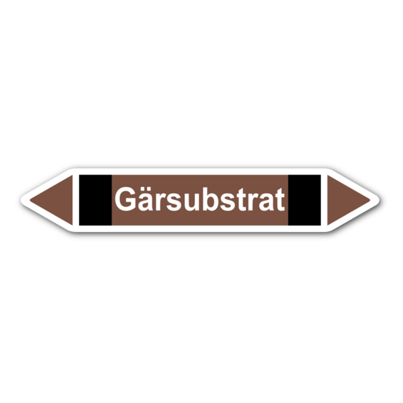 Rohrleitungskennzeichnung „Gärsubstrat“, Etikett zum Aufkleben