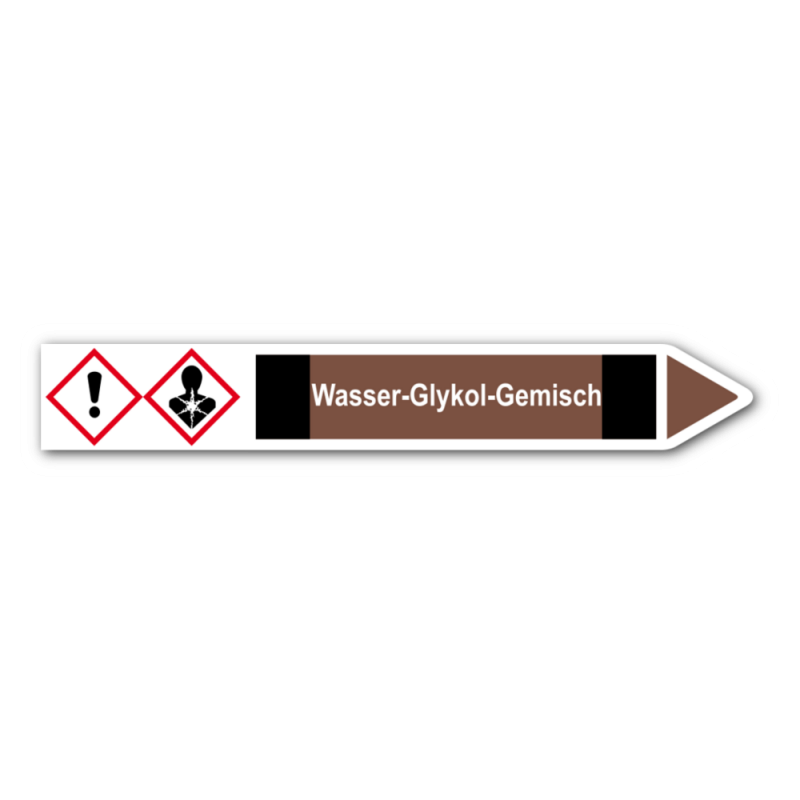 Rohrleitungskennzeichnung „Wasser-Glykol-Gemisch“, Etikett zum Aufkleben