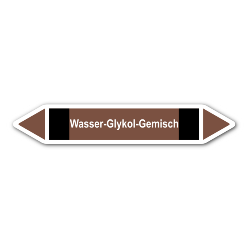 Rohrleitungskennzeichnung „Wasser-Glykol-Gemisch“, ohne Piktogramme, Etikett zum Aufkleben
