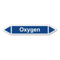 Rohrleitungskennzeichnung „Oxygen“, ohne Piktogramme, Etikett zum Aufkleben