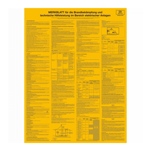 Merkblatt für die Brandbekämpfung im Bereich elektrischer Anlagen