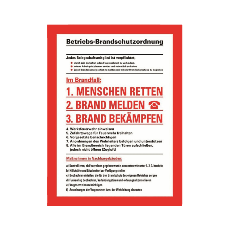 Betriebsbrandschutzordnung