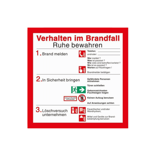 Verhalten im Brandfall (zum Selbstbeschriften)