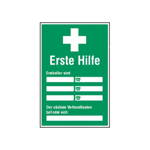 Info-Schild „Ersthelfer sind...“ (zum Selbstbeschriften)