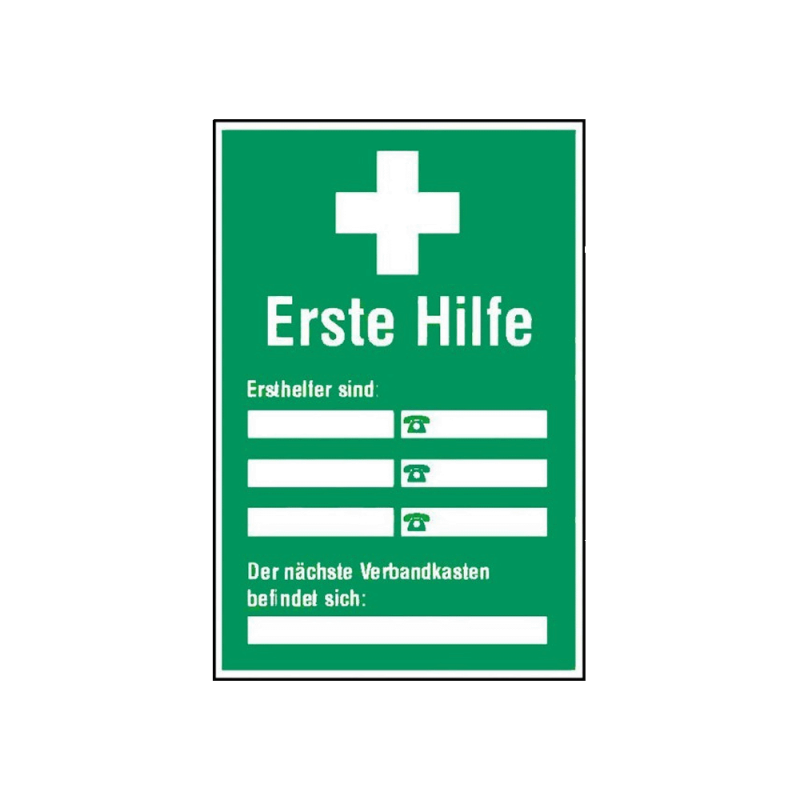 Info-Schild „Ersthelfer sind...“ (zum Selbstbeschriften)