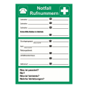 Hinweis „Notfall - Rufnummern“ (zum Selbstbeschriften)