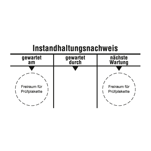 Grundträger Geprüft - nächste Prüfung, Folie selbstklebend Layout 80x40 mm