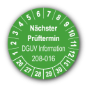 Nächster Prüftermin DGUV Information 208-016, grün