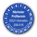 Nächster Prüftermin DGUV Information 208-016, blau