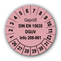 Geprüft DIN EN 15635 DGUV Info 208-061, rosa