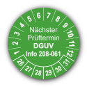 Nächster Prüftermin DGUV Information 208-061, grün