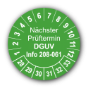 Nächster Prüftermin DGUV Information 208-061, grün