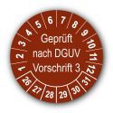 Geprüft nach DGUV Vorschrift 3, braun