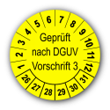Geprüft nach DGUV Vorschrift 3, gelb