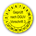 Geprüft nach DGUV Vorschrift 3, gelb