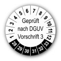 Geprüft nach DGUV Vorschrift 3, weiß