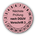 Nächste Prüfung nach DGUV Vorschrift 3, rosa