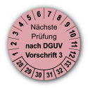 Nächste Prüfung nach DGUV Vorschrift 3, rosa