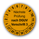 Nächste Prüfung nach DGUV Vorschrift 3, orange