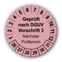 Geprüft nach DGUV Vorschrift 3 Nächster Prüftermin, rosa