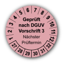 Geprüft nach DGUV Vorschrift 3 Nächster Prüftermin, rosa