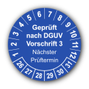 Geprüft nach DGUV Vorschrift 3 Nächster Prüftermin, blau