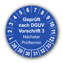 Geprüft nach DGUV Vorschrift 3 Nächster Prüftermin, blau