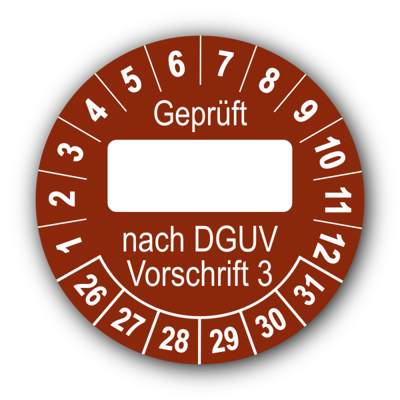 Geprüft … nach DGUV Vorschrift 3, braun (zum Selbstbeschriften)