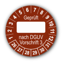 Geprüft … nach DGUV Vorschrift 3, braun (zum Selbstbeschriften)
