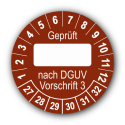 Geprüft … nach DGUV Vorschrift 3, braun (zum Selbstbeschriften)