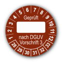 Geprüft … nach DGUV Vorschrift 3, braun (zum Selbstbeschriften)