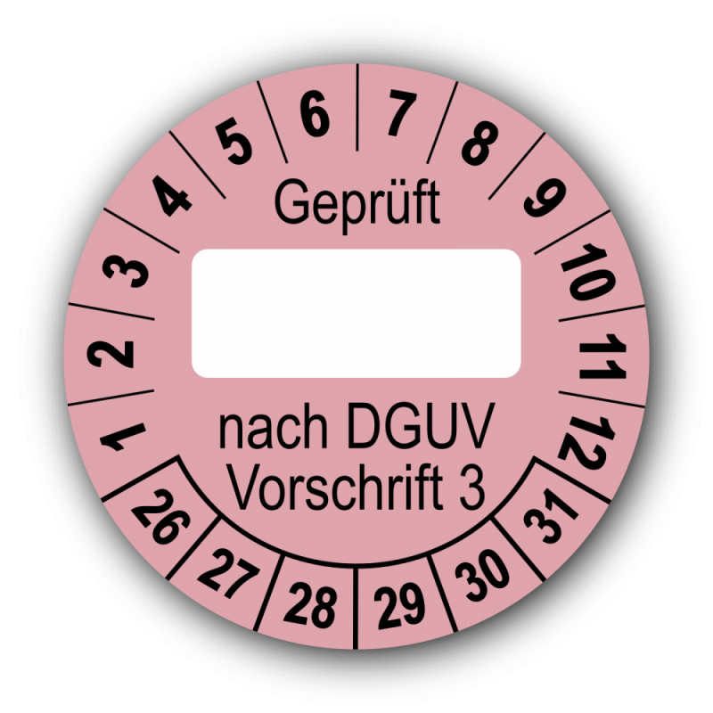 Geprüft … nach DGUV Vorschrift 3, rosa (zum Selbstbeschriften)