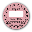 Geprüft … nach DGUV Vorschrift 3, rosa (zum Selbstbeschriften)